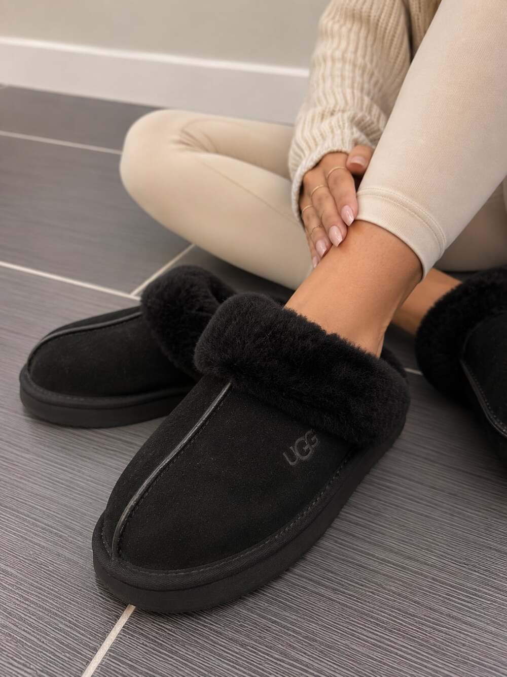 UGG Tasman Slippers Black Size 10